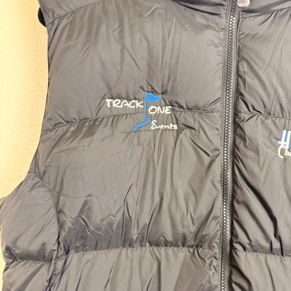 Vtg The North Face Puffer Vest Mens L Black Technical 550 Down Horse‎ Show Logo